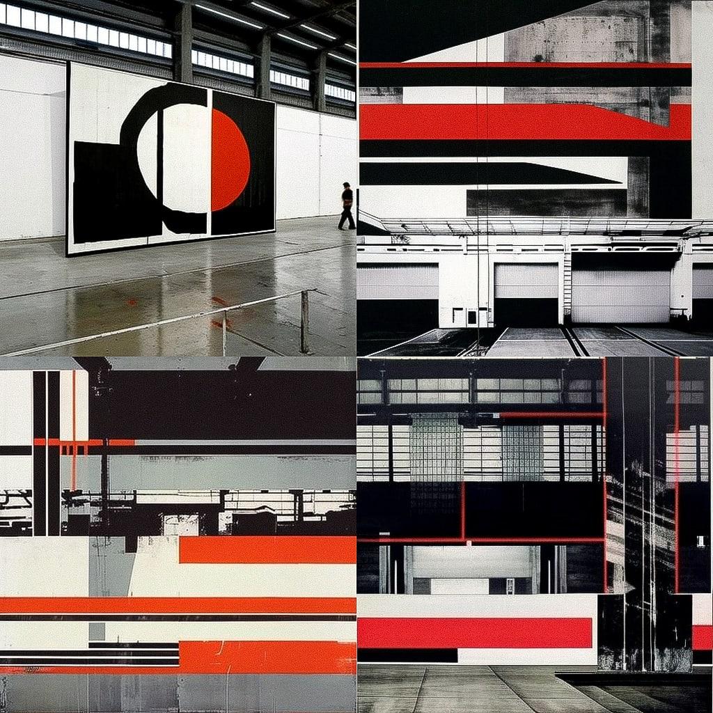 Wade Guyton style, Midjourney V4, render 1 of 4