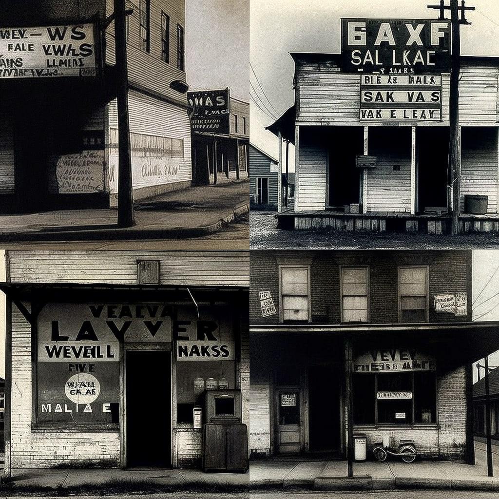 Walker Evans style, Midjourney V4, render 1 of 4