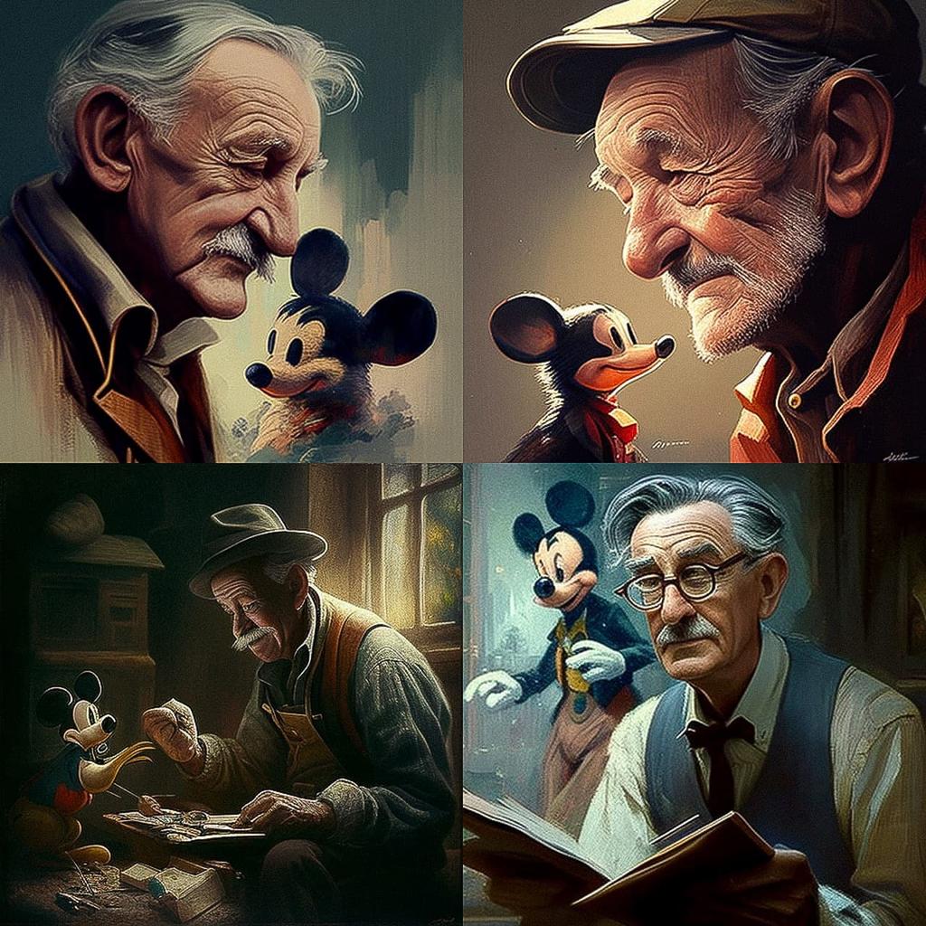 Walt Disney style, Midjourney V4, render 1 of 4