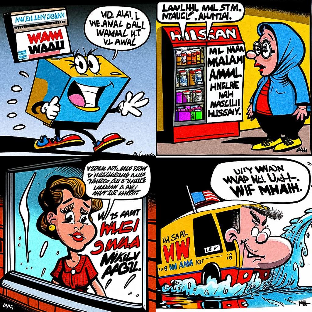 Walt Handelsman style, Midjourney V4, render 1 of 4