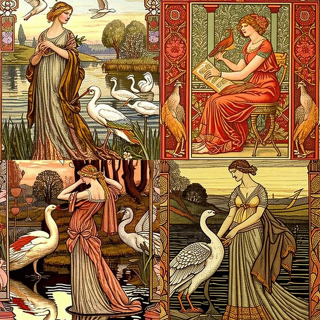 Walter Crane style, Midjourney V4, render 1 of 4
