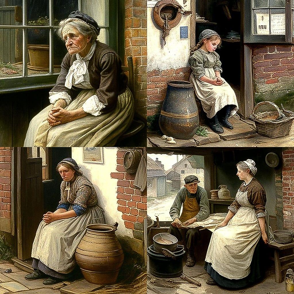 Walter Langley style, Midjourney V4, render 1 of 4