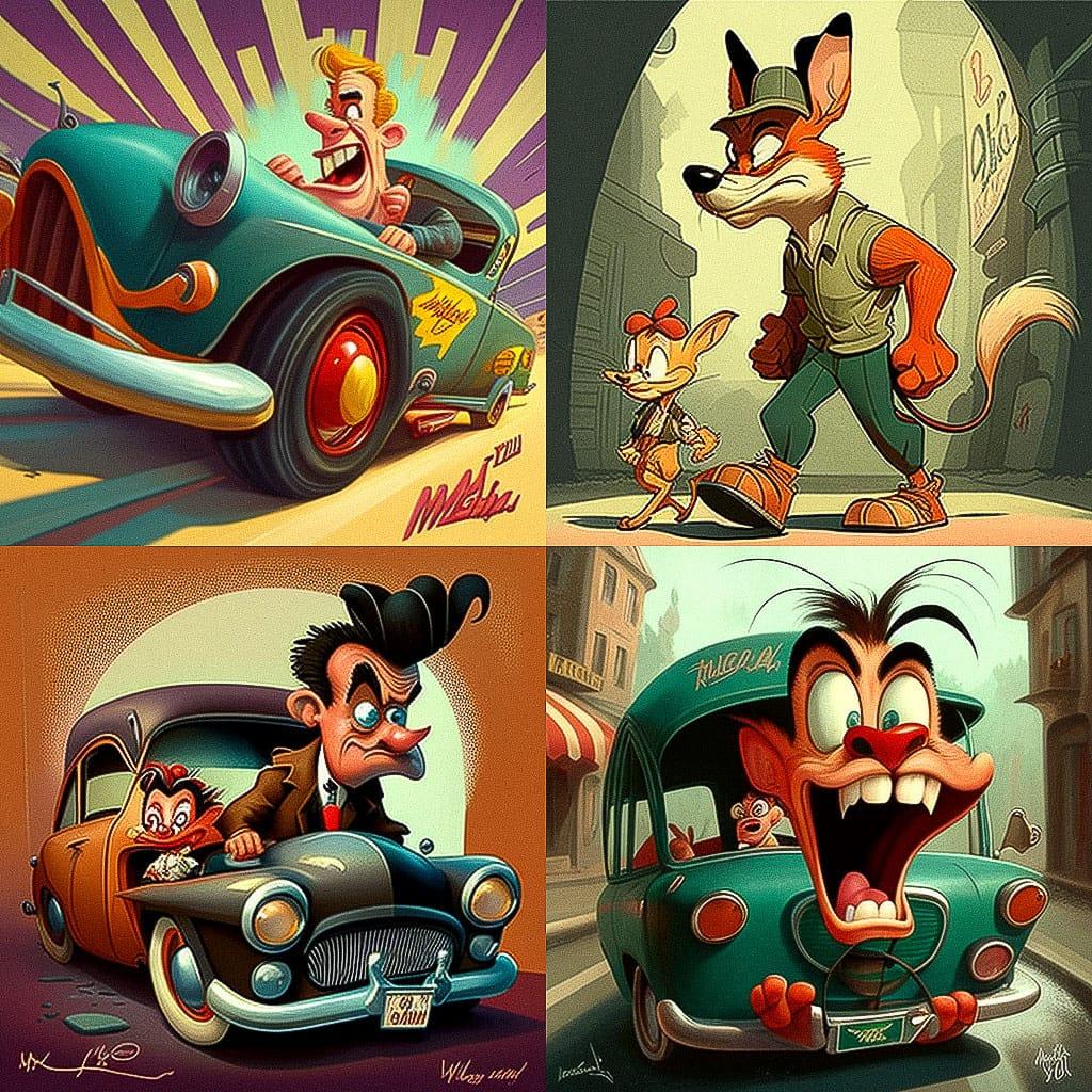 Walter Lantz style, Midjourney V4, render 1 of 4