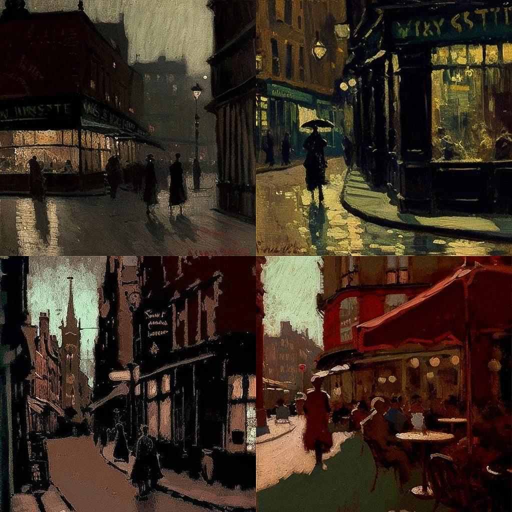 Walter Sickert style, Midjourney V4, render 1 of 4