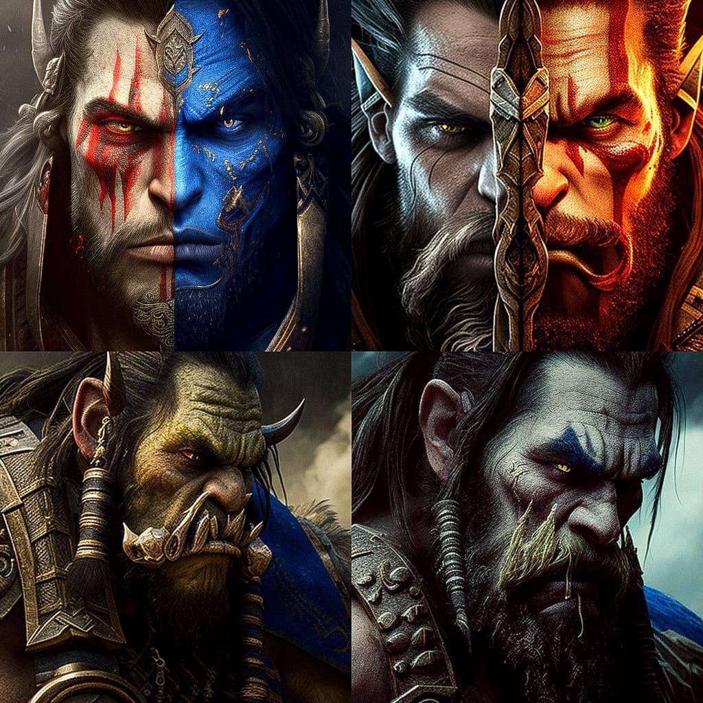 Warcraft style, Midjourney V4, render 1 of 4
