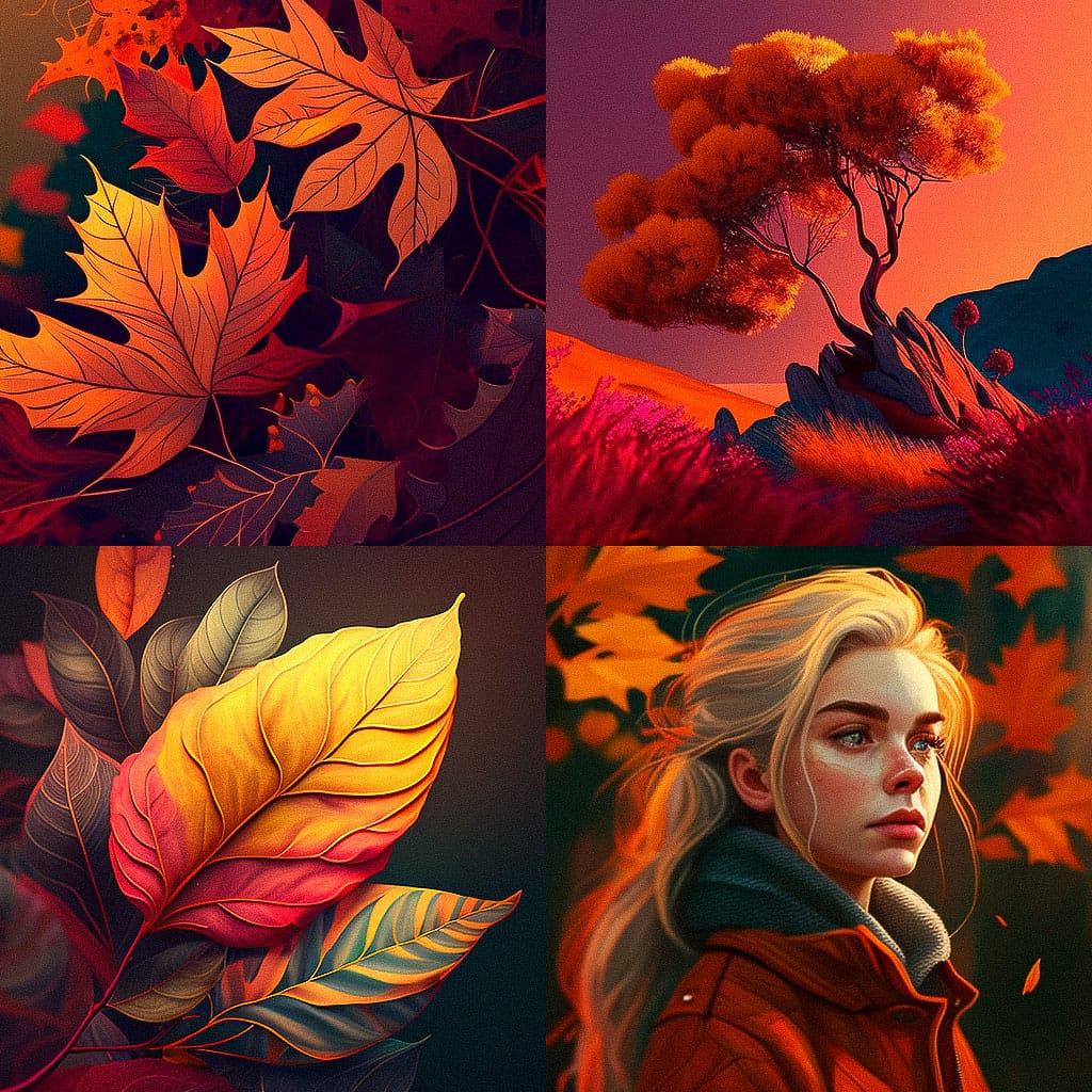 Warm colors style, Midjourney V4, render 1 of 4