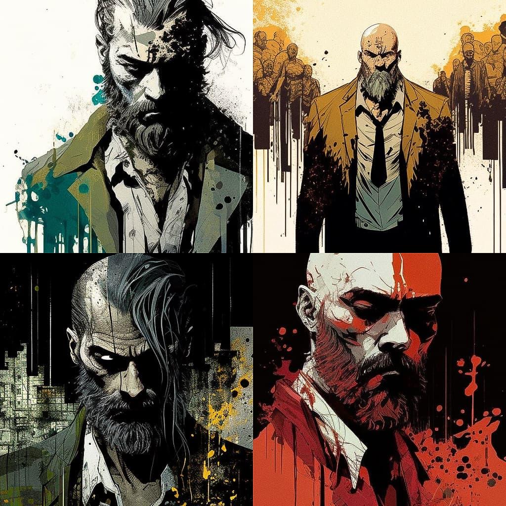 Warren Ellis style, Midjourney V4, render 1 of 4