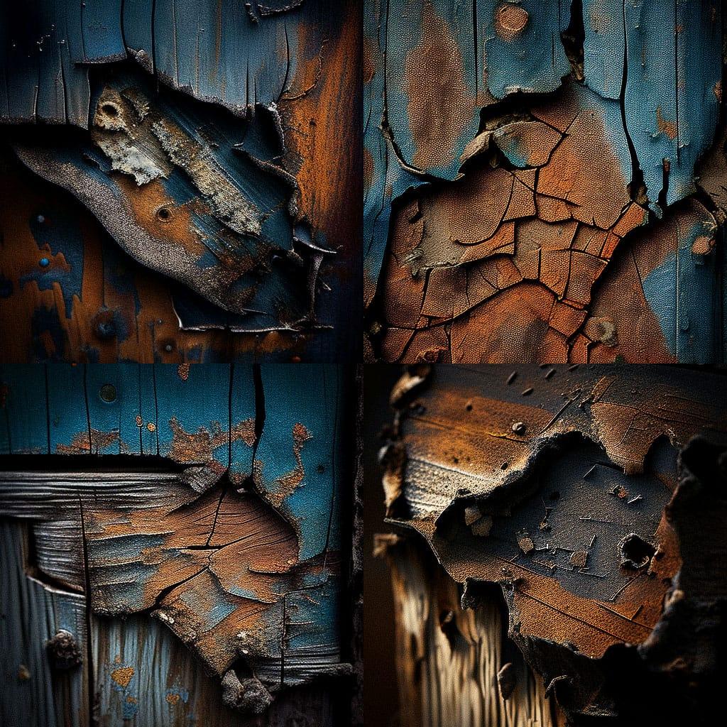 Weathered surface style, Midjourney V4, render 1 of 4