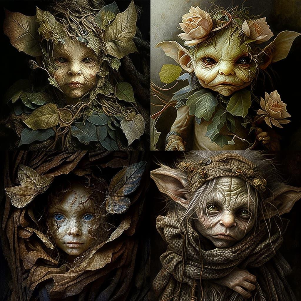 Wendy Froud style, Midjourney V4, render 1 of 4