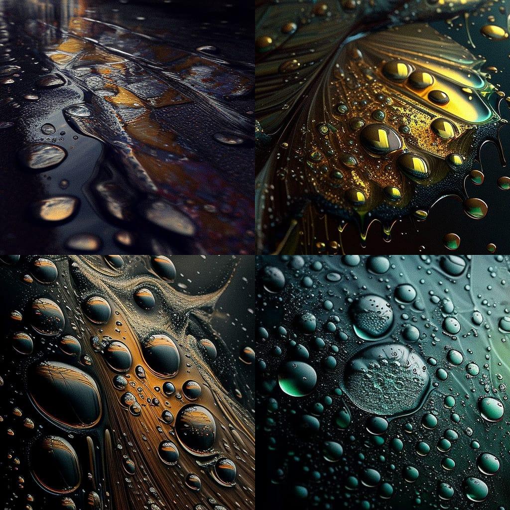 Wet texture style, Midjourney V4, render 1 of 4
