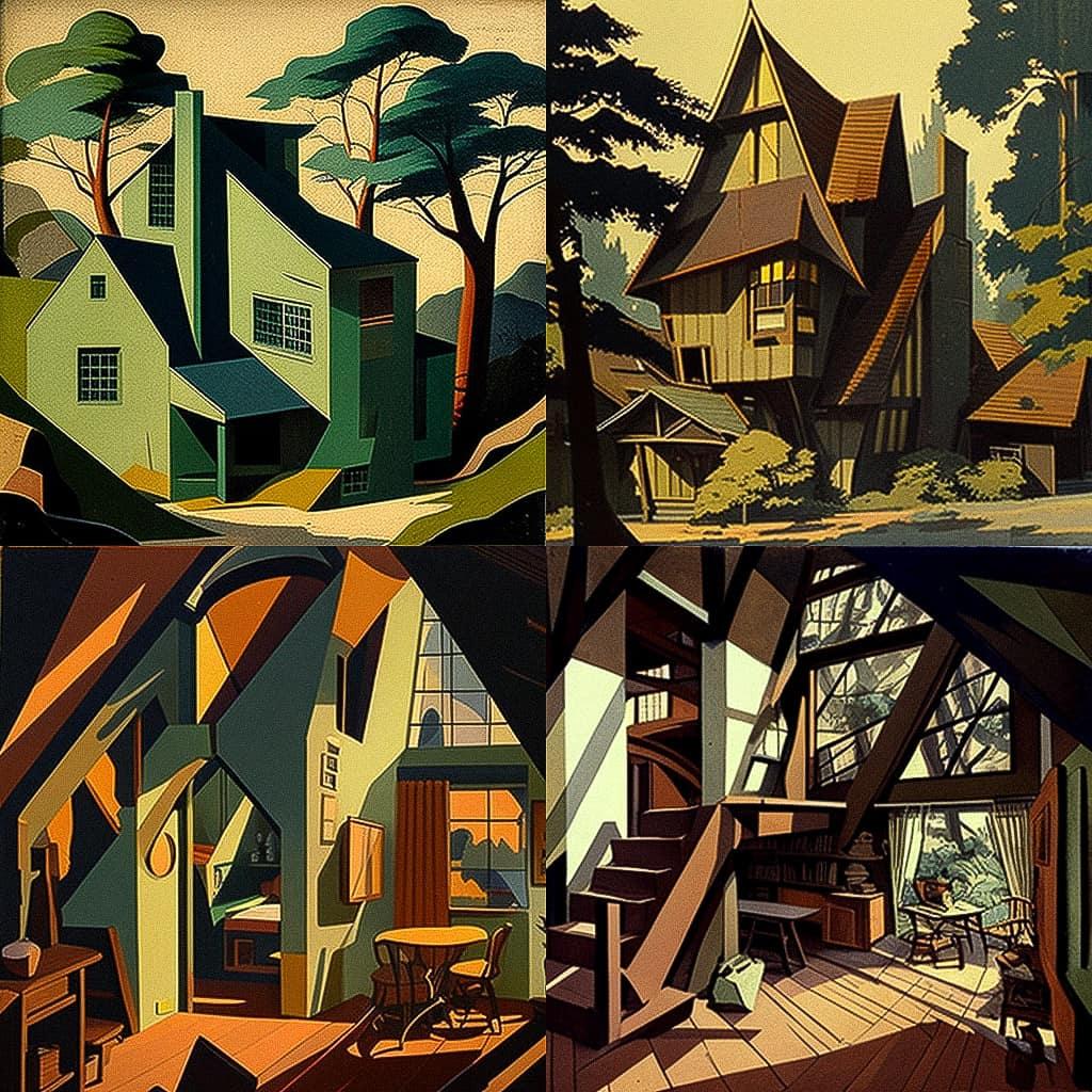 Wharton Esherick style, Midjourney V4, render 1 of 4