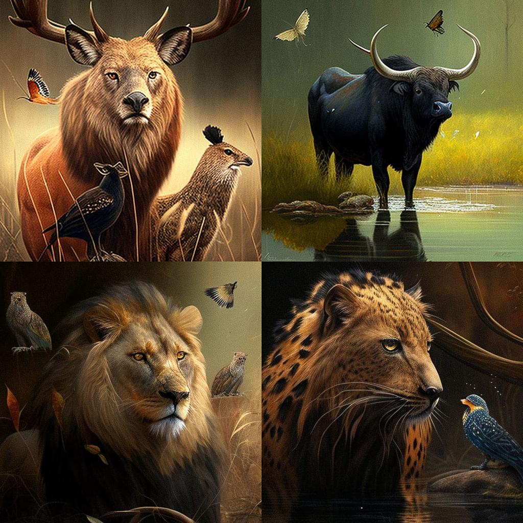 Wildlife Art style, Midjourney V4, render 1 of 4