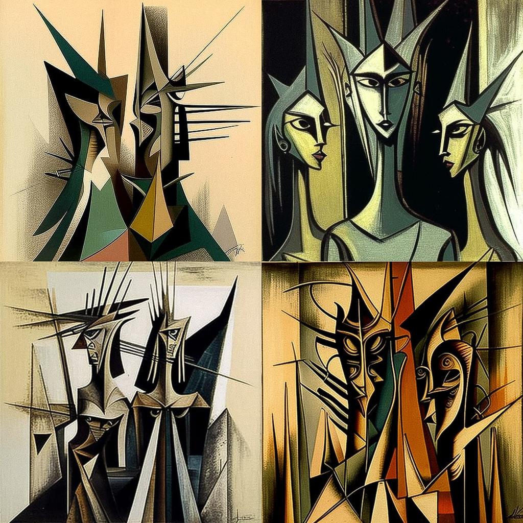 Wilfredo Lam style, Midjourney V4, render 1 of 4