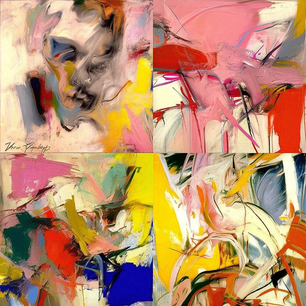 Willem de Kooning style, Midjourney V4, render 1 of 4