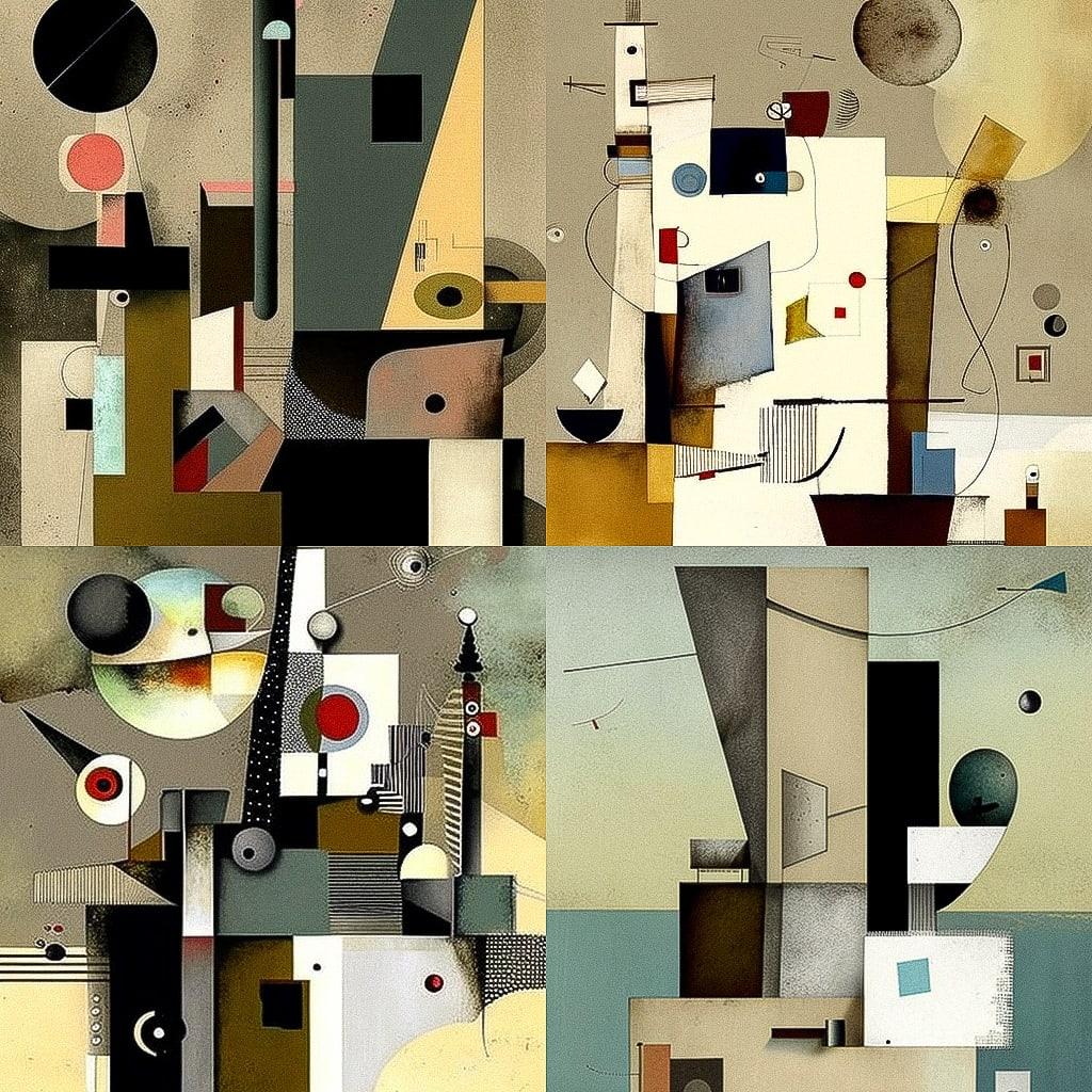 Willi Baumeister style, Midjourney V4, render 1 of 4