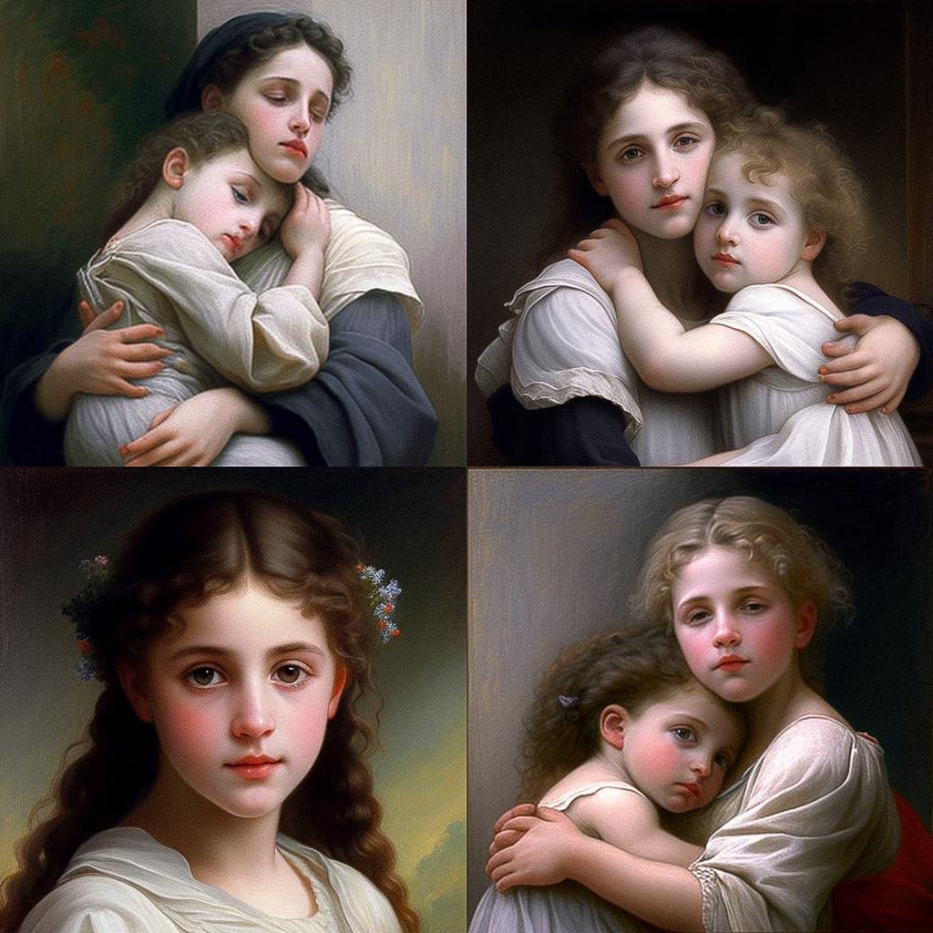 William-Aldophe Bouguereau style, Midjourney V4, render 1 of 4
