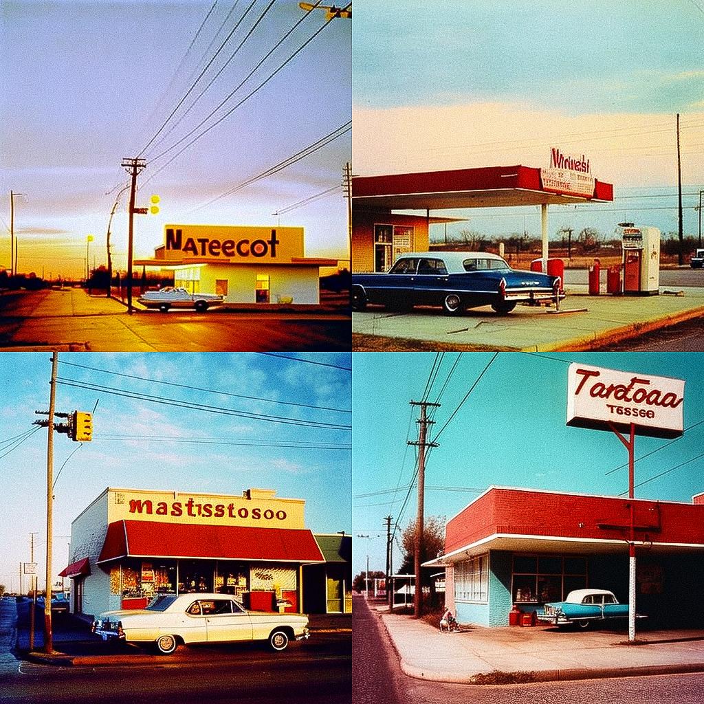 William Eggleston style, Midjourney V4, render 1 of 4