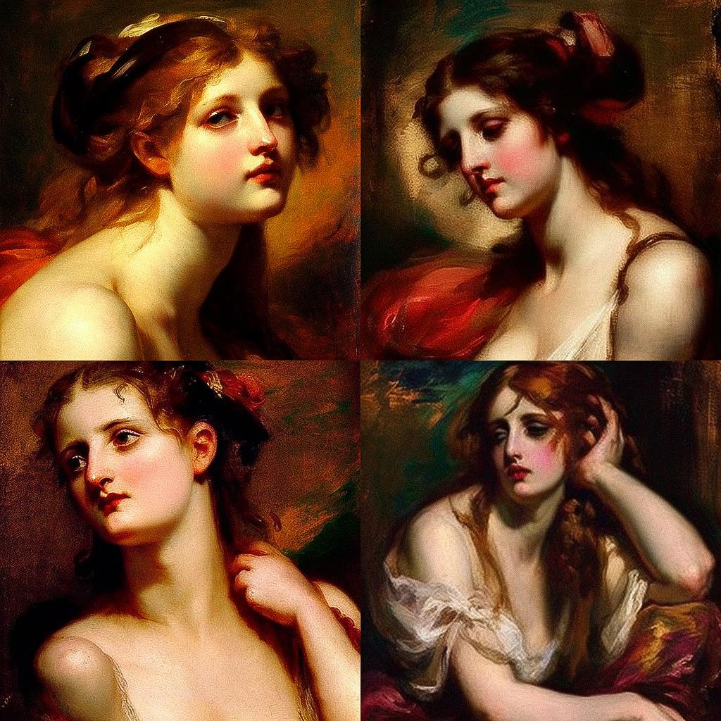 William Etty style, Midjourney V4, render 1 of 4