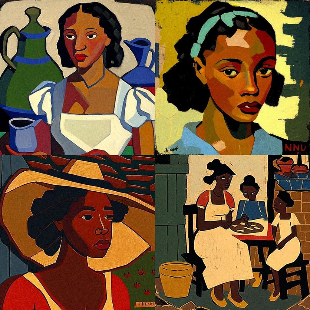 William H. Johnson style, Midjourney V4, render 1 of 4
