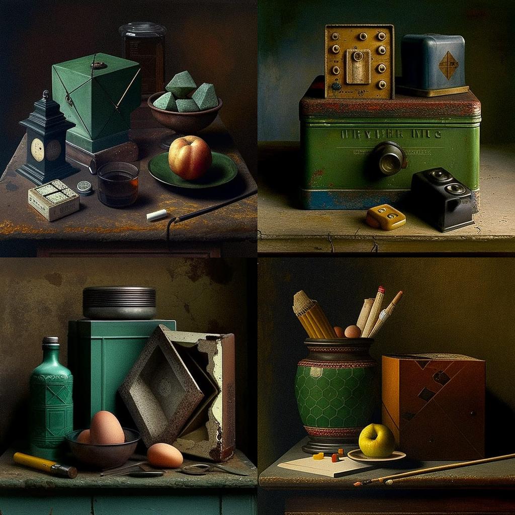 William Harnett style, Midjourney V4, render 1 of 4