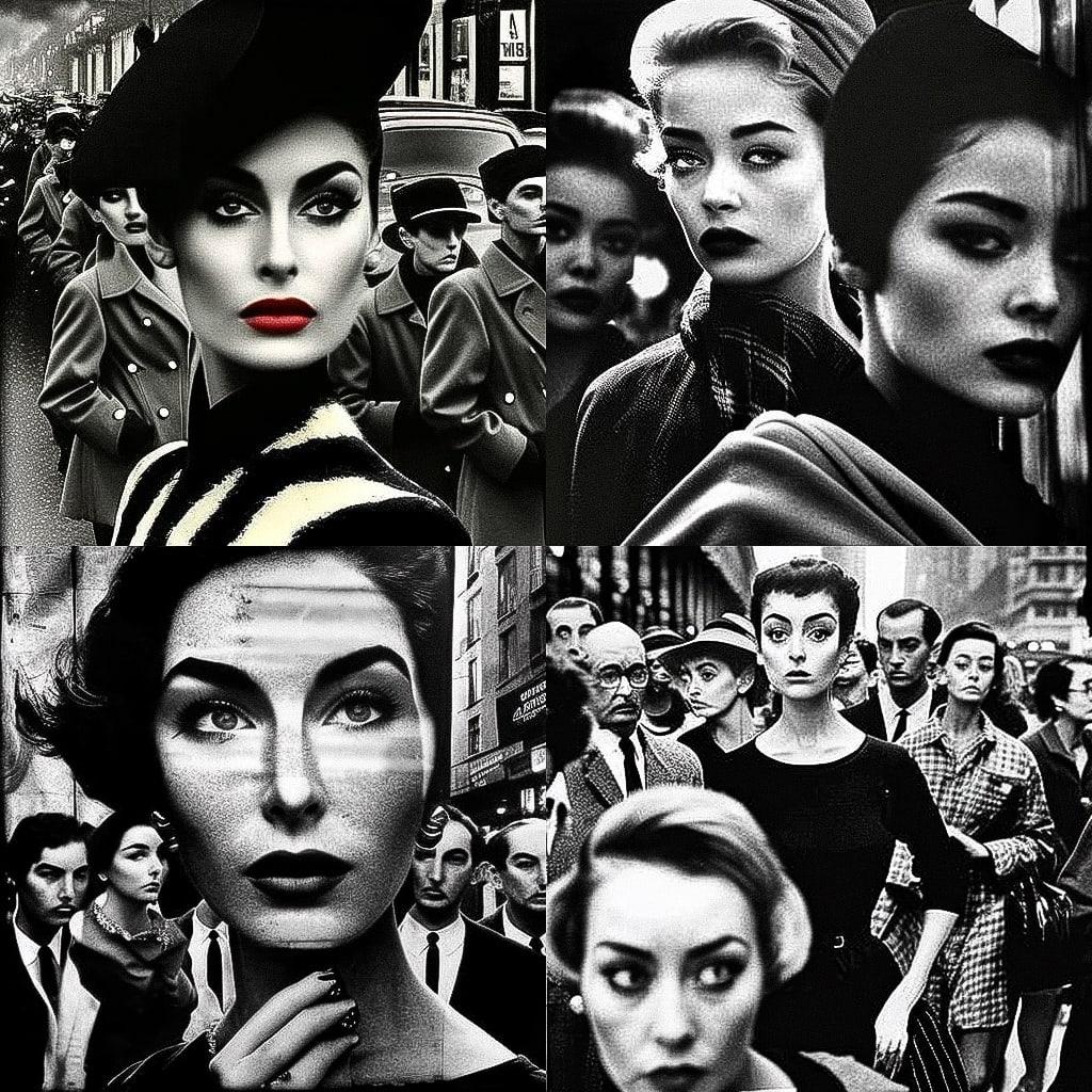 William Klein style, Midjourney V4, render 1 of 4