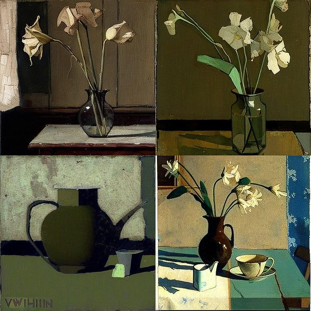 William Nicholson style, Midjourney V4, render 1 of 4