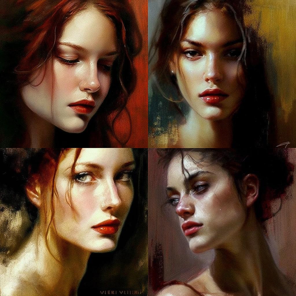 William Oxer style, Midjourney V4, render 1 of 4
