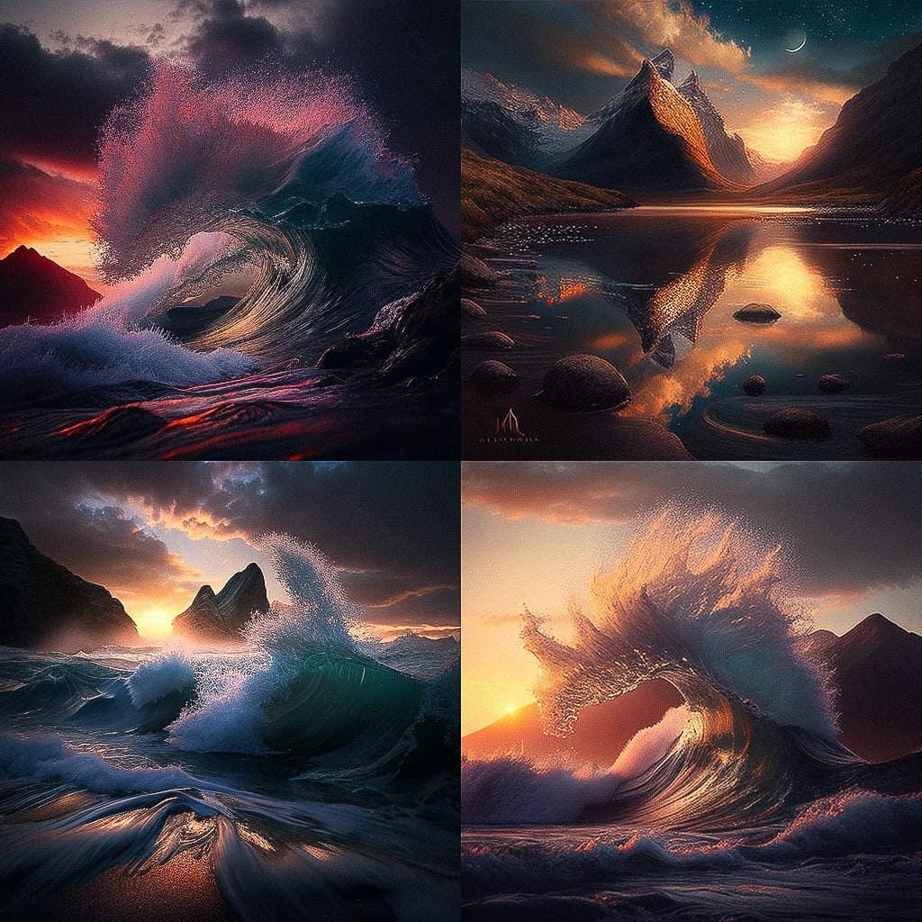 William Patino style, Midjourney V4, render 1 of 4