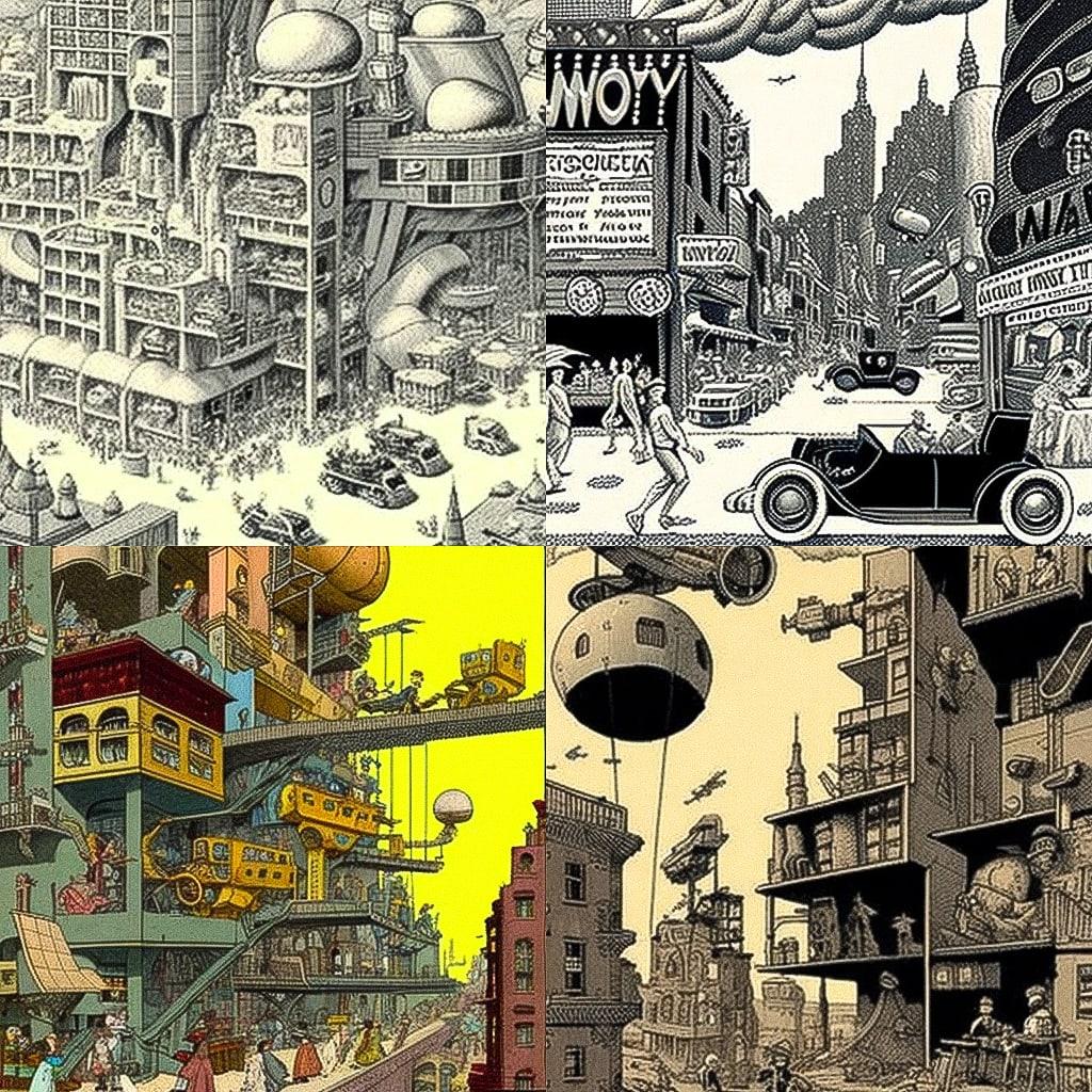 Winsor McCay style, Midjourney V4, render 1 of 4