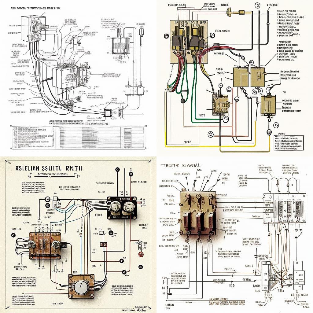 Wiring diagrams style, Midjourney V4, render 1 of 4