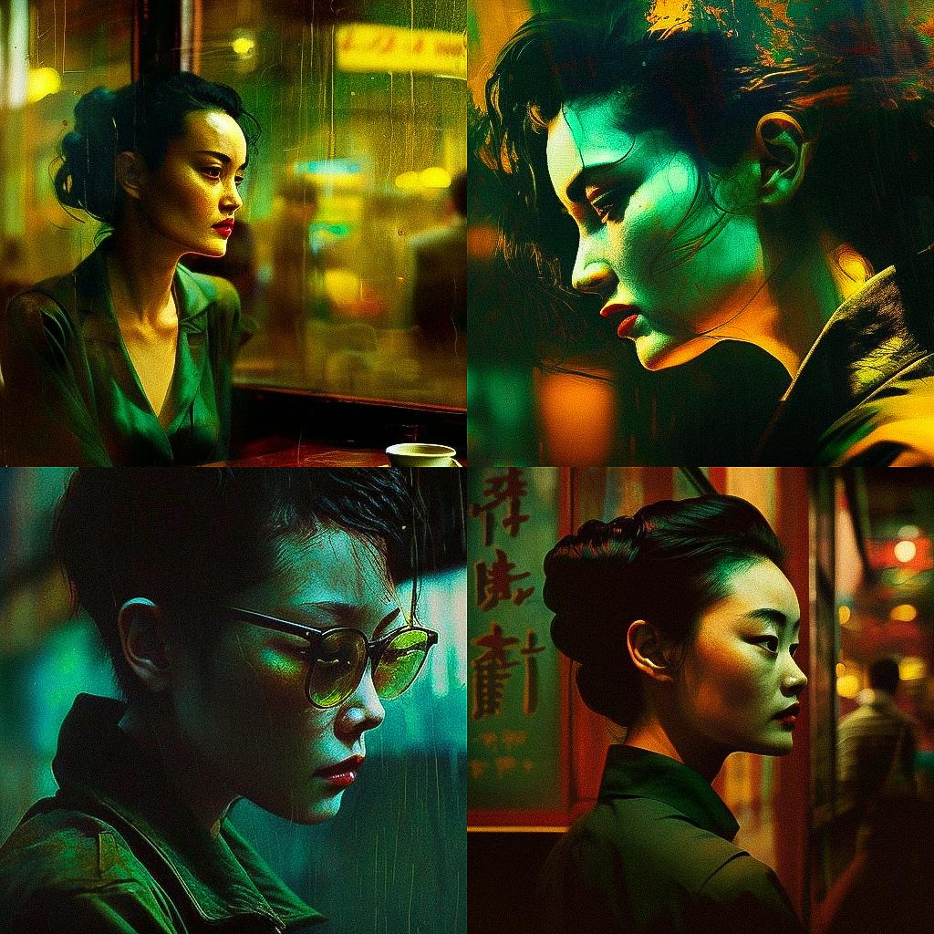 Wong Kar-wai style, Midjourney V4, render 1 of 4