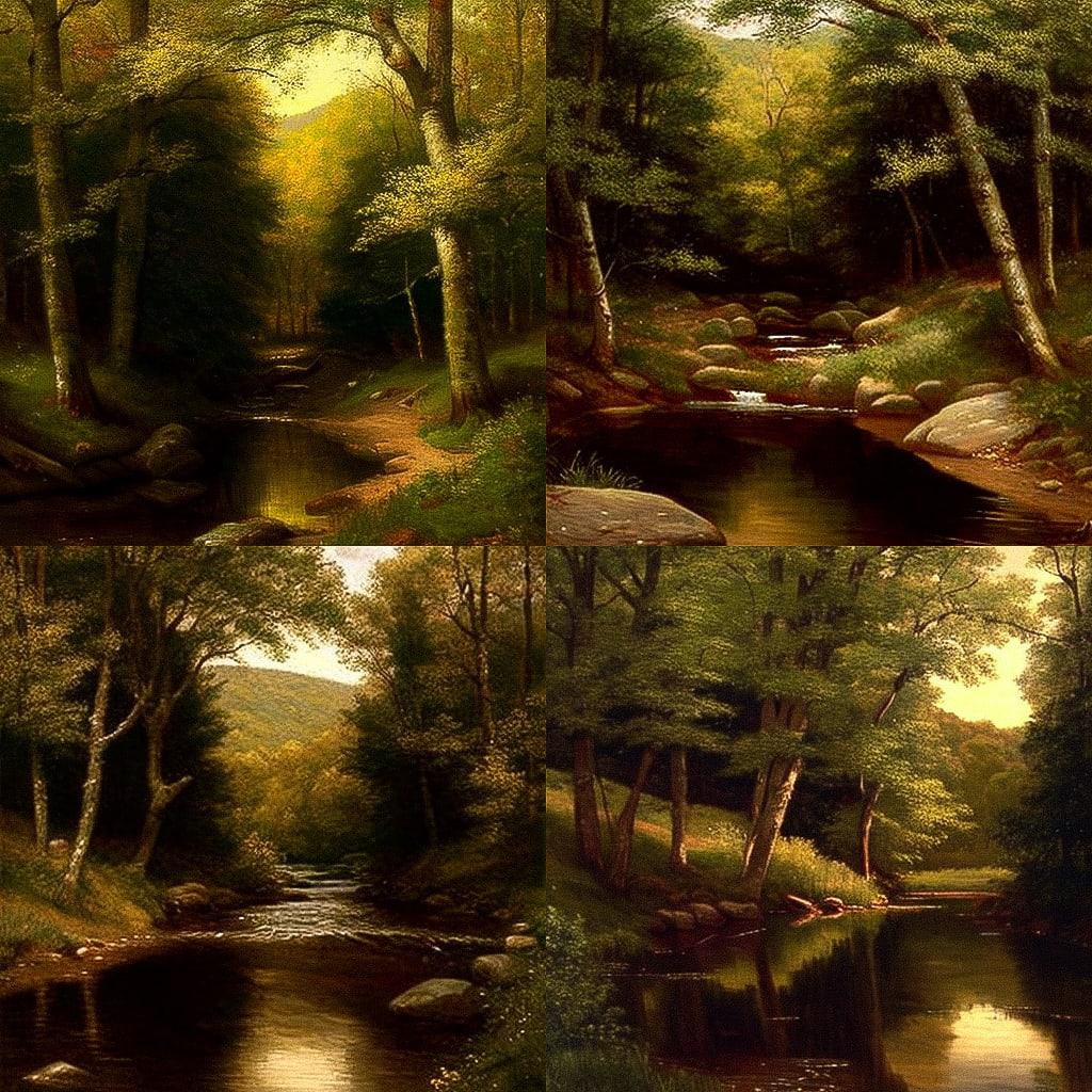 Worthington Whittredge style, Midjourney V4, render 1 of 4