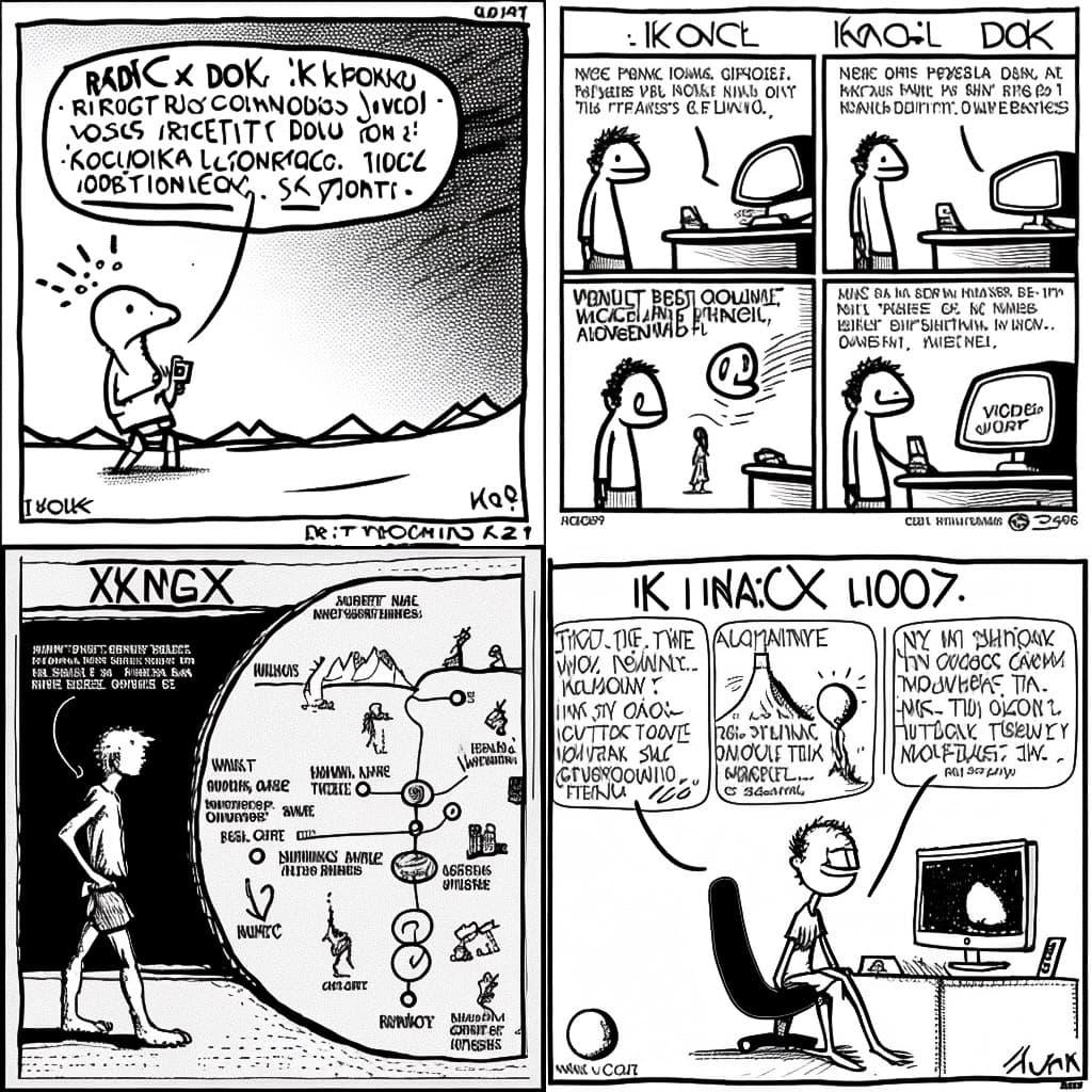 Xkcd style, Midjourney V4, render 1 of 4