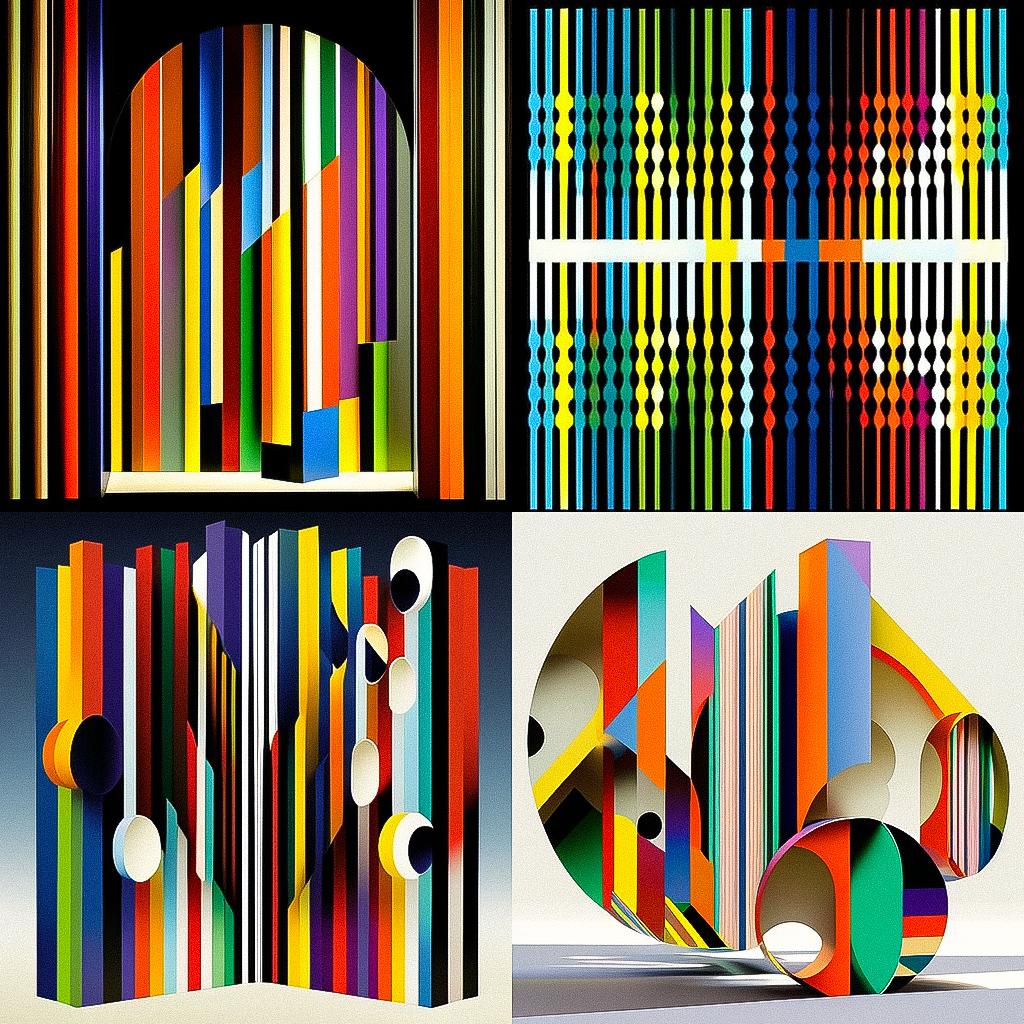 Yaacov Agam style, Midjourney V4, render 1 of 4