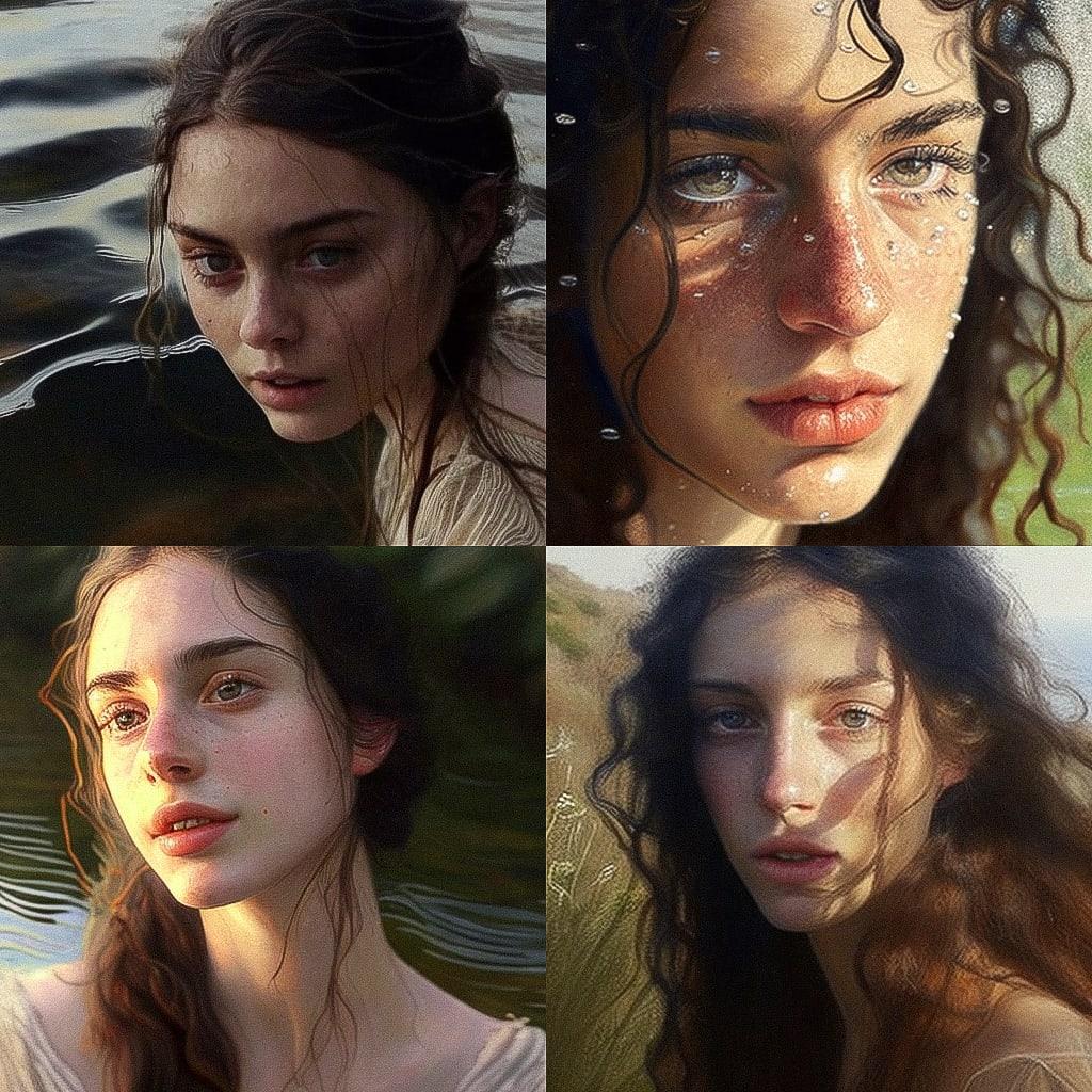 Yigal Ozeri style, Midjourney V4, render 1 of 4