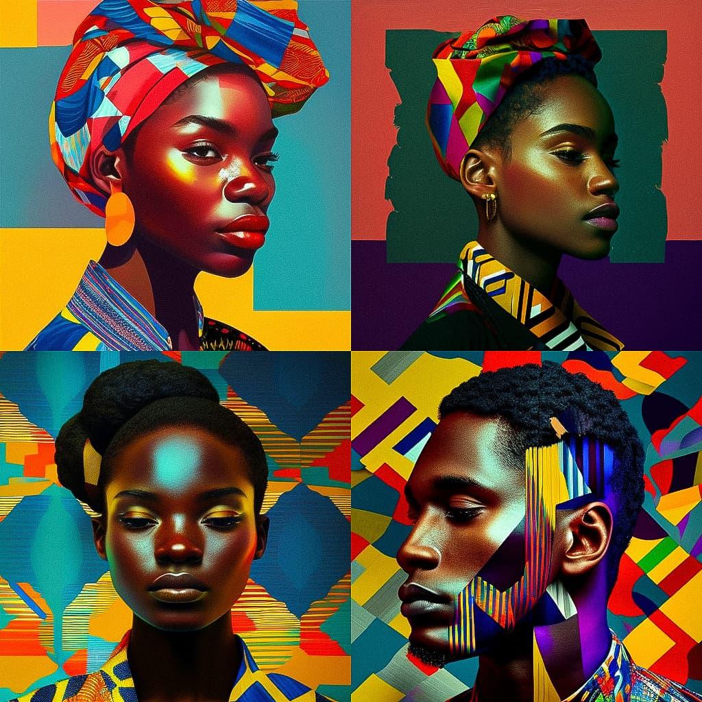 Yinka Ilori style, Midjourney V4, render 1 of 4