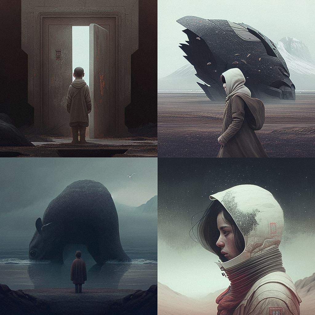 Yuri Shwedoff style, Midjourney V4, render 1 of 4