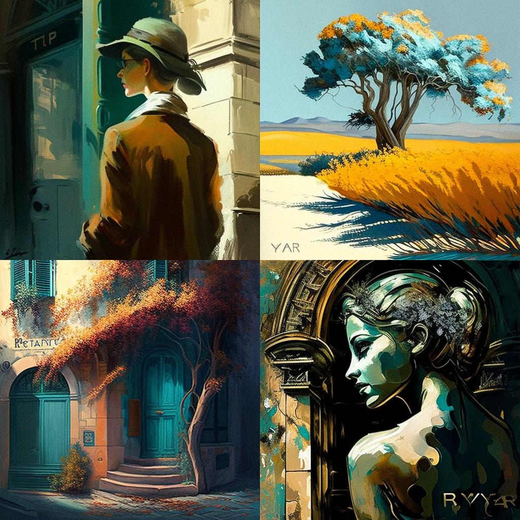 Yves Brayer style, Midjourney V4, render 1 of 4