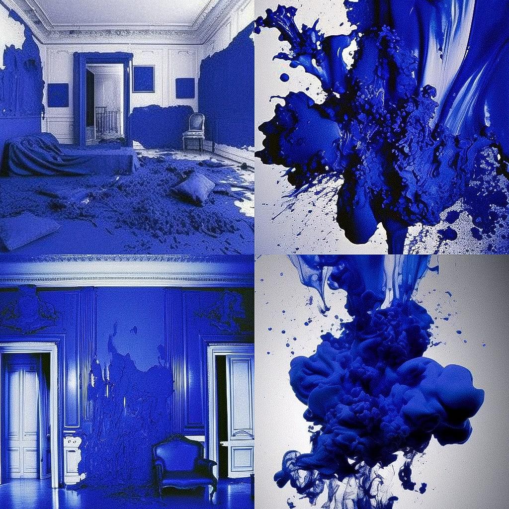 Yves Klein style, Midjourney V4, render 1 of 4