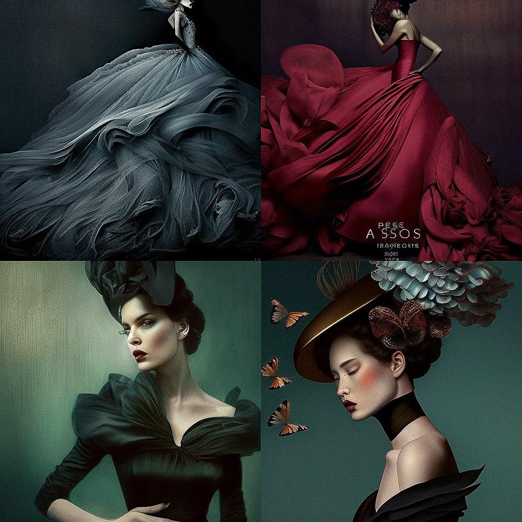 Zac Posen style, Midjourney V4, render 1 of 4