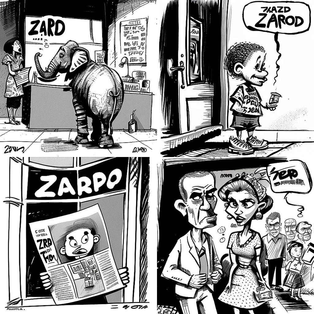Zapiro style, Midjourney V4, render 1 of 4
