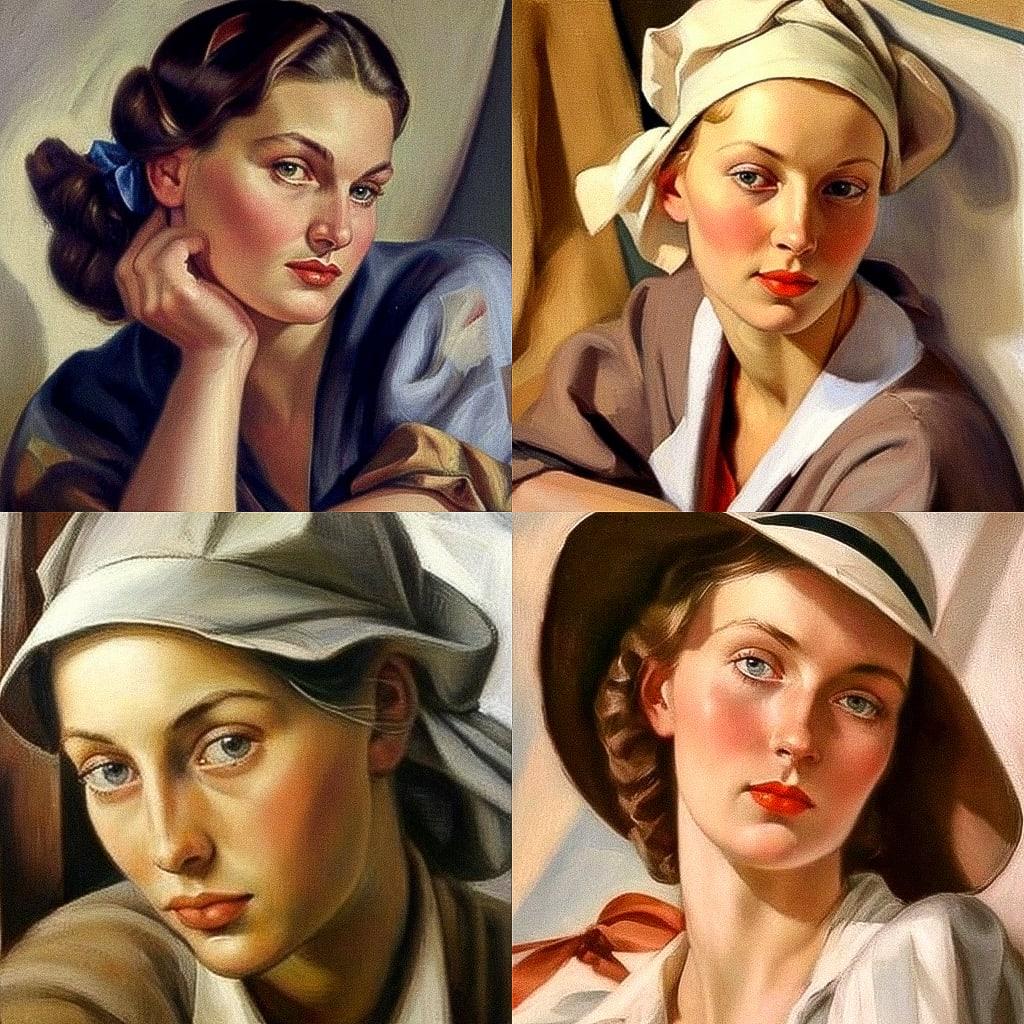 Zinaida Serebriakova style, Midjourney V4, render 1 of 4