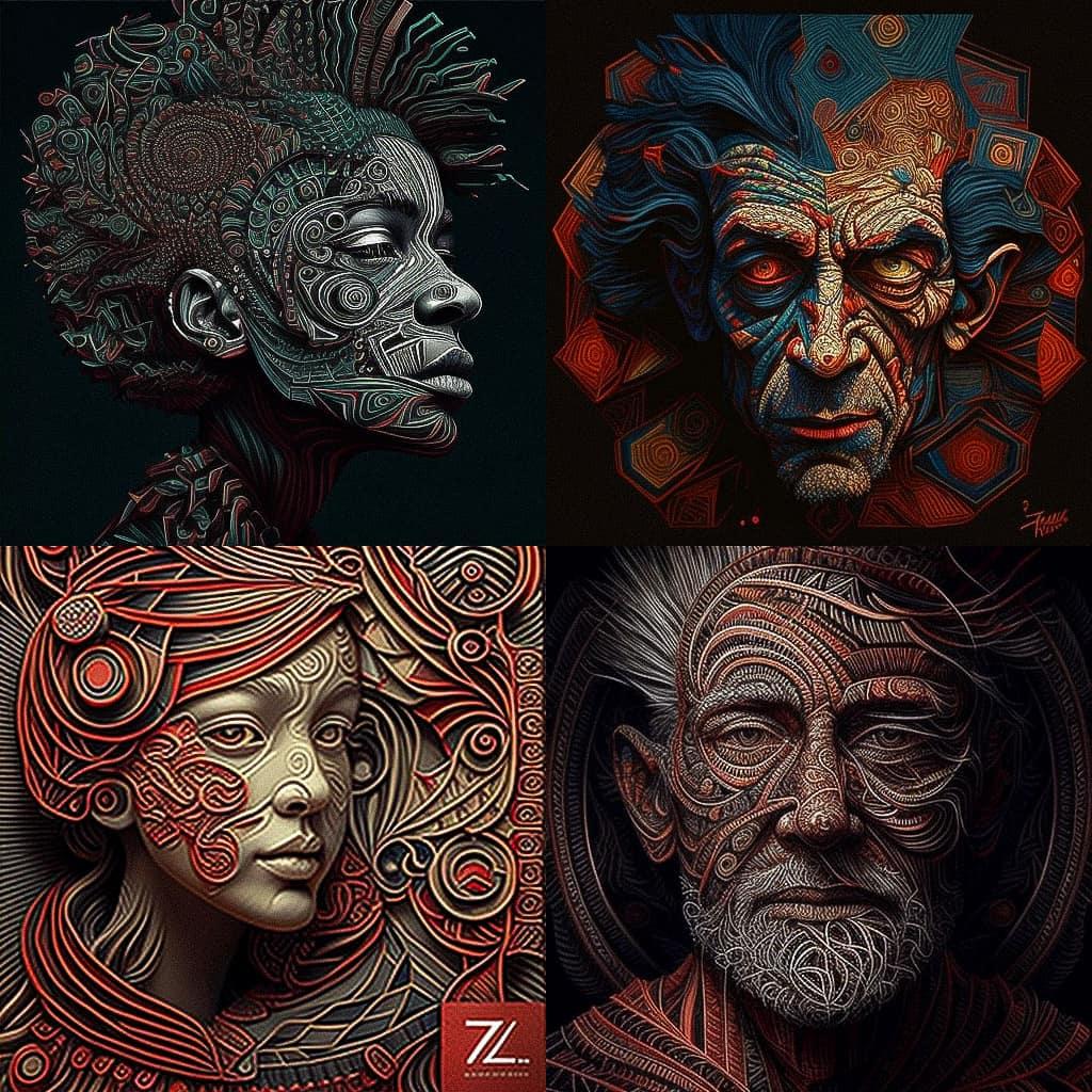 Zio Ziegler style, Midjourney V4, render 1 of 4