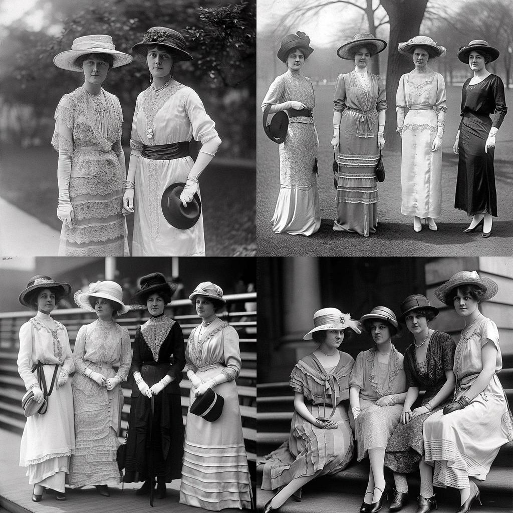 1910s fashion style, Midjourney V5, render 1 of 4