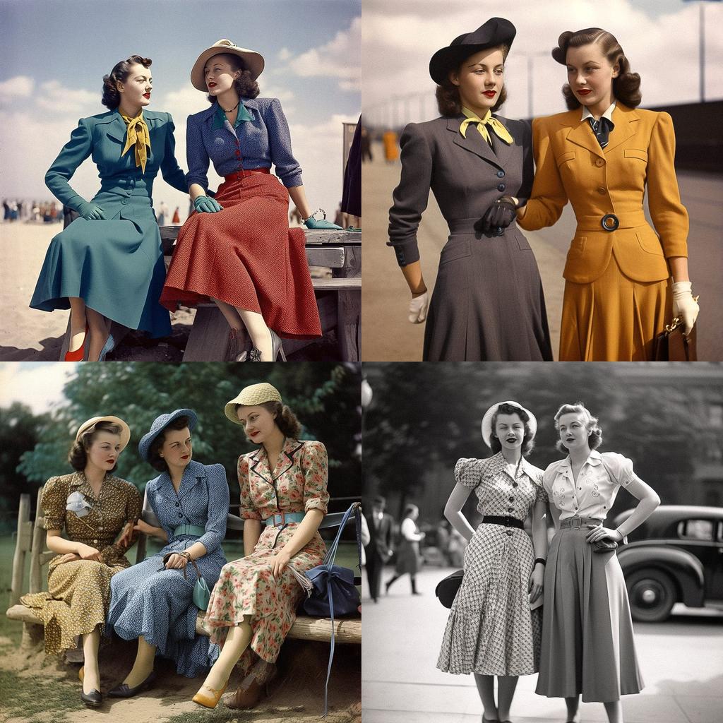 1940s fashion style, Midjourney V5, render 1 of 4
