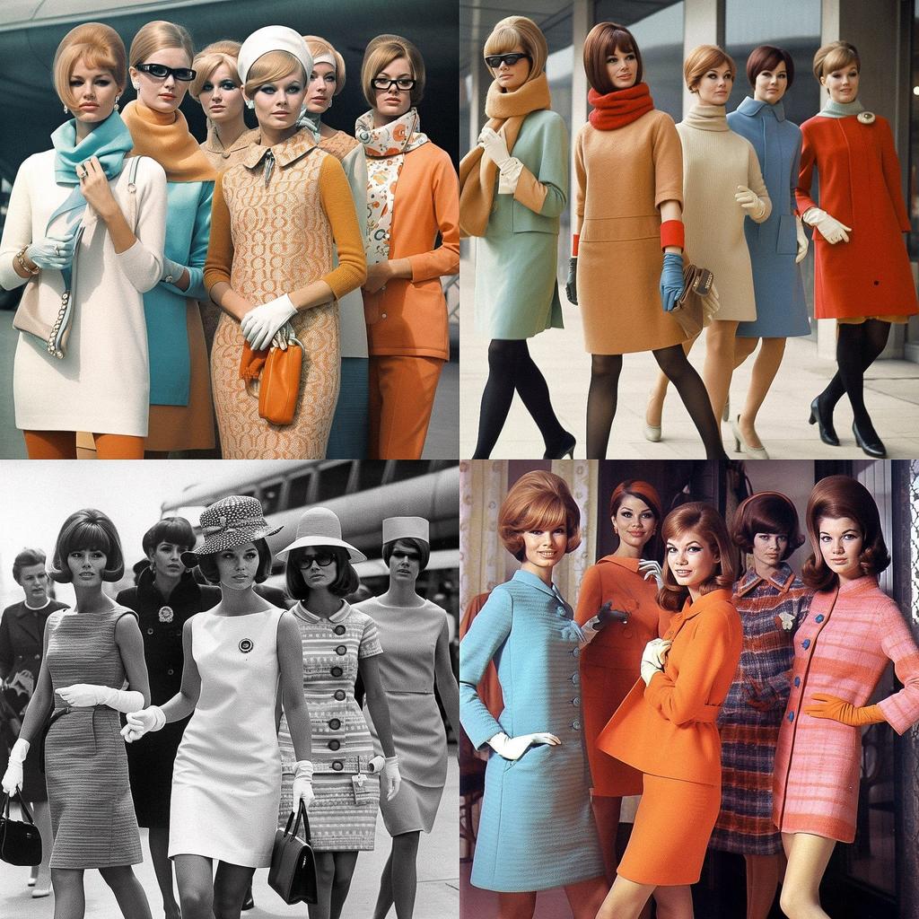 1960s fashion style, Midjourney V5, render 1 of 4
