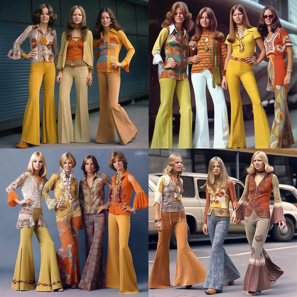 1970s fashion style, Midjourney V5, render 1 of 4