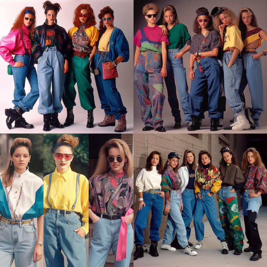 1990s fashion style, Midjourney V5, render 1 of 4
