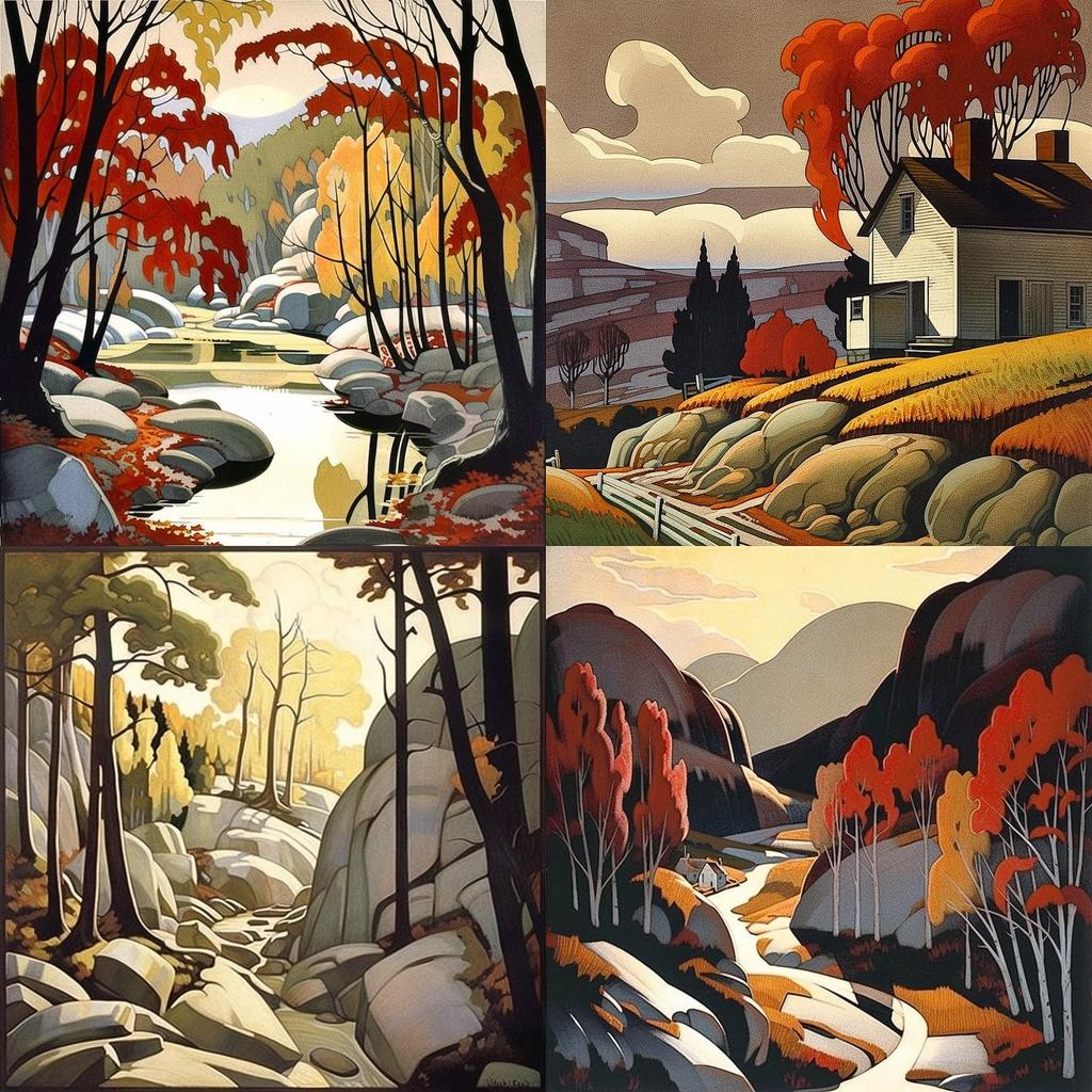 A. J. Casson style, Midjourney V5, render 1 of 4