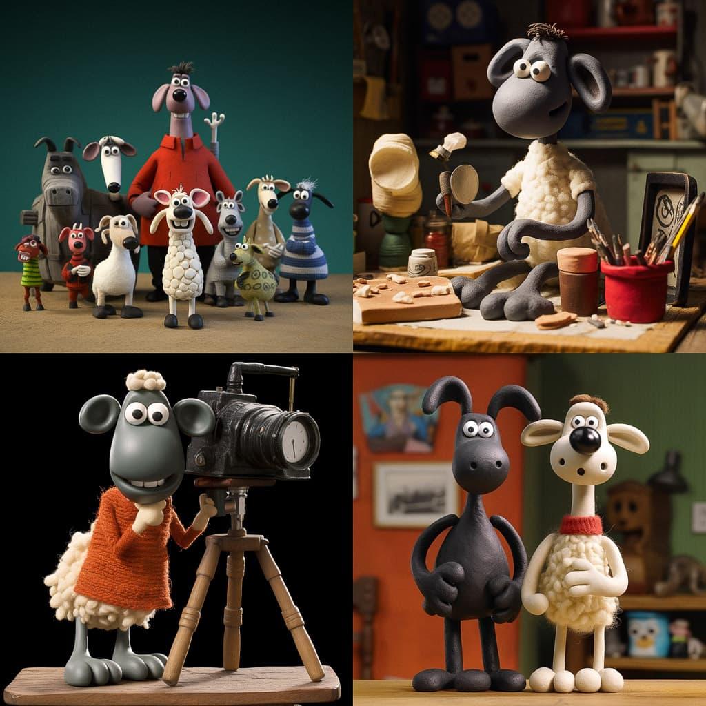 Aardman Animations style, Midjourney V5, render 1 of 4